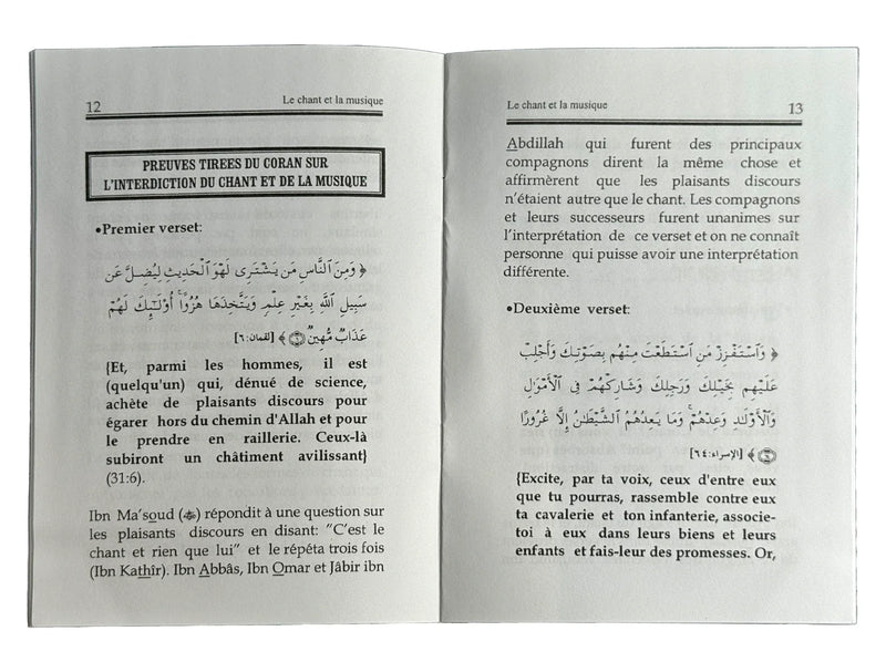 Le Chant et la Musique - Selon le Coran et la Sunna (Ruling on Singing & Music - French) - Darussalam by Darussalam Research Center