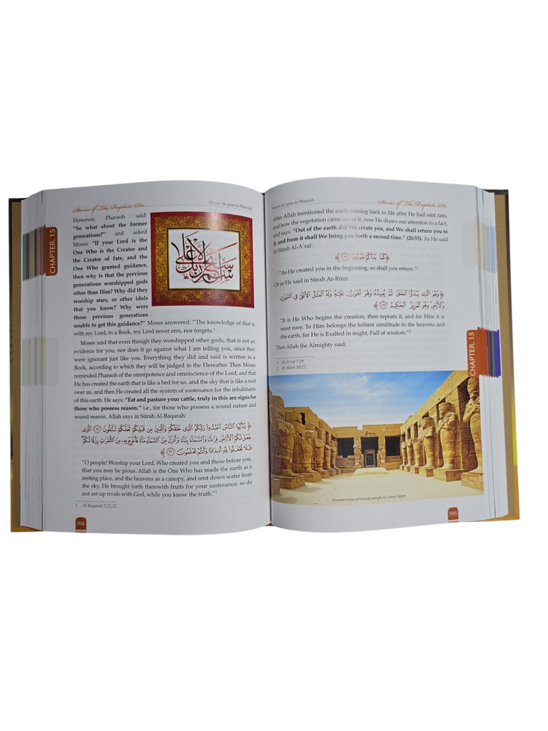 Stories of the Prophets Colour Edition – open pages with colour photographs