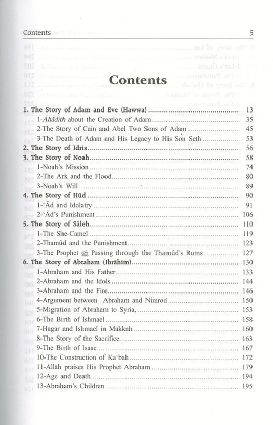 Book cover of 'Stories Of The Prophets' with decorative text and gold accents.