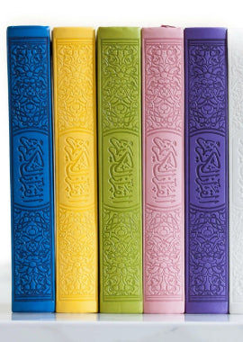 Leather Embossed Rainbow Quran In beautiful different leather cover (14X21)